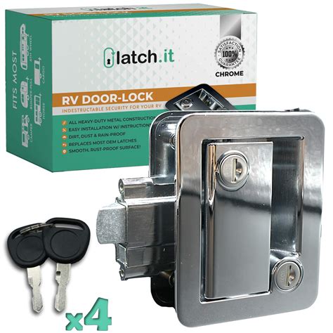 buy latchit chrome rv door latch rv door locks  travel trailers travel trailer door