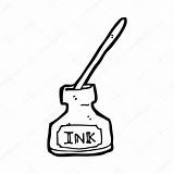 Ink Cartoon Pot Pen Dipped Drawing Clipart Vector Illustration Stock Clip 1024 Lineartestpilot Depositphotos sketch template