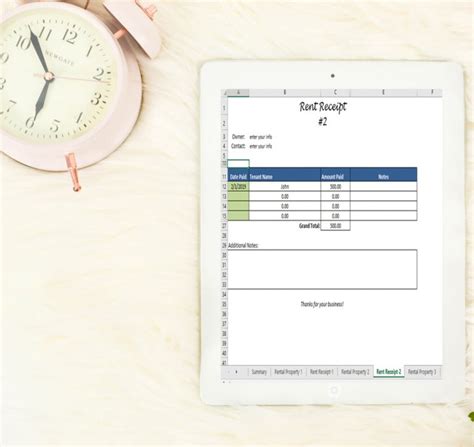 print rent receipts printable rent receipt template