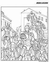 Avengers Coloring Pages Legion Man Iron Printable Color Print Book sketch template