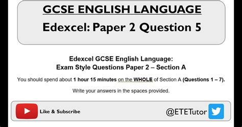 english language paper  question  gcse english language paper