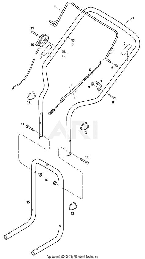 troy bilt   hp trimmer mower parts diagram  handlebar