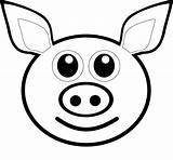 Pig Face Silhouette Drawing Coloring Library sketch template