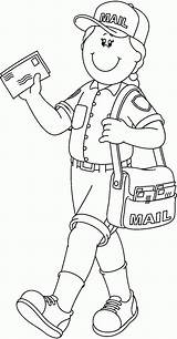 Coloring Clipart Mailman Community Library Helpers Helper sketch template