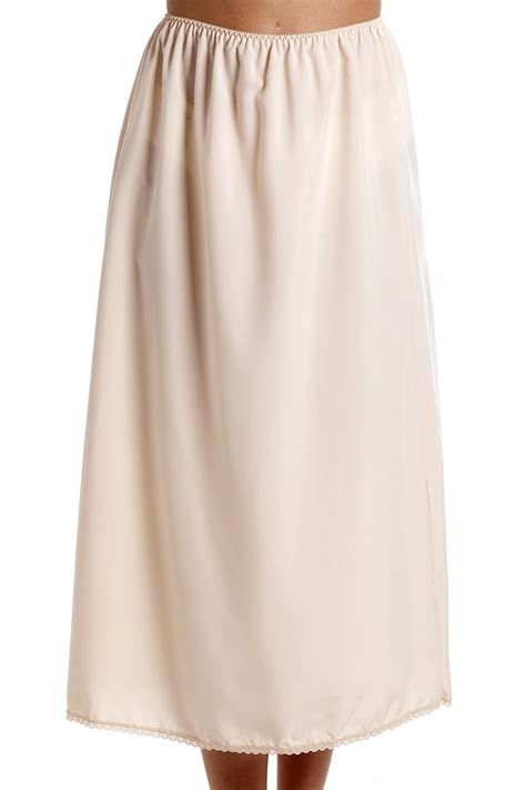 beige 24 half length cling resistant under skirt slip