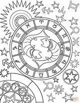 Zodiac Pisces sketch template