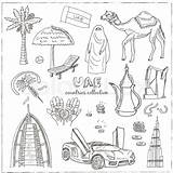 Dubai Drawing Uae Doodle Hand Food Getdrawings Set sketch template