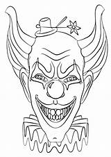 Clown Face Coloring Pages sketch template