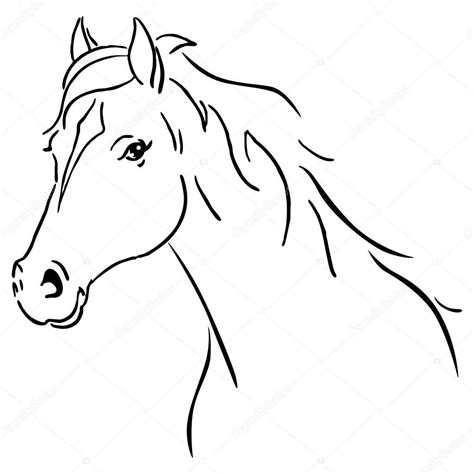 negro linea caballo boceto vector ilustracion