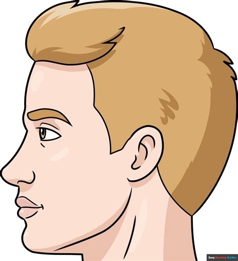 draw male face side view