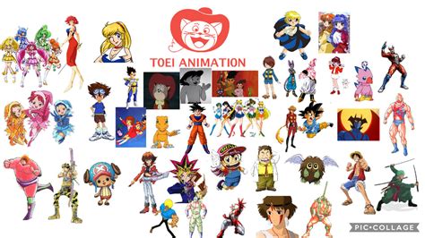 toei animation character collage  erickk  deviantart