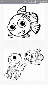 Nemo Ikan Mewarnai Putih Sketsa Hitam sketch template