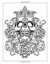 Skull Adults Skulls Hearts sketch template