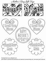 Mothers Tags Coloring Gift sketch template