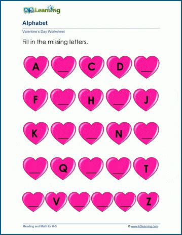 valentines day worksheets  learning