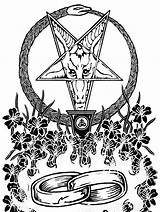 Satanic Coloring Satan Drawing Demon Church Getdrawings Baphomet sketch template