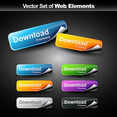 colorful web buttons  vector art  vecteezy