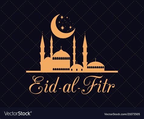 eid al fitr islamic holiday greeting card vector image