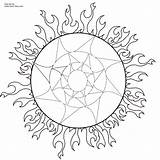 Printable Coloring Pages Sun Native Adult American Pagan Wiccan Color Wolf Mandalas Symbols Size Printables Drawing Books Colouring Moon Mandala sketch template
