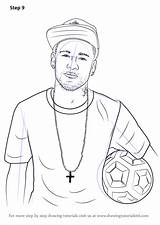Neymar Footballers Drawingtutorials101 Soccer sketch template