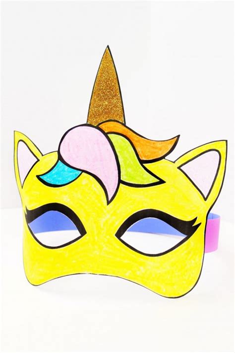 unicorn mask craft printable colouring sheet mask frugal mom eh