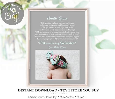 pin  godparent gift ideas godmother proposals