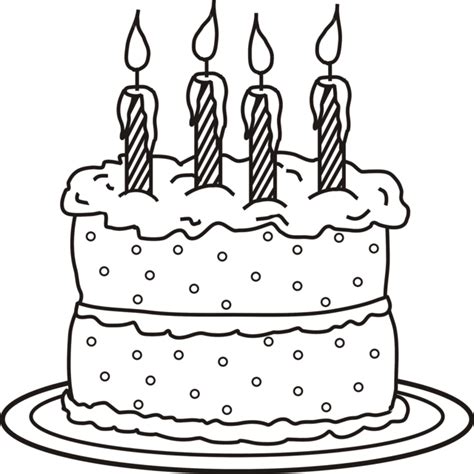 printable happy birthday coloring pages birthday cake clip art
