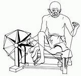 Charkha Outline Clipart Clipground Gandhi Sheets Coloring sketch template