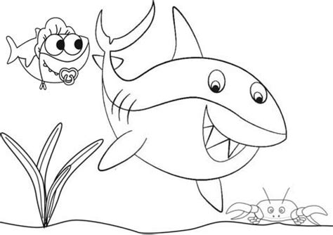 cute baby shark coloring page mitraland