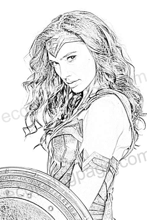 gal gadot  woman coloring pages sketch coloring page