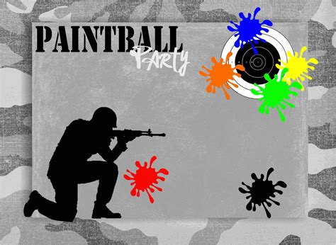 paintball birthday invitation templates printable templates