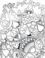 Coloring Pages Printable Trippy Mushroom Adult Deviantart Drug Line Mushrooms Grown Shroom Colouring Sun Book Color Drawings Books Abstract Drawing sketch template