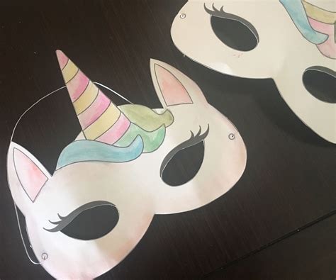 unicorn masks  print  color  printable  print