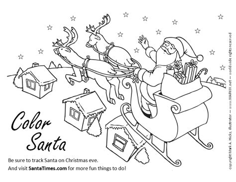 santa sleigh  reindeer coloring pages wallpapers hd references