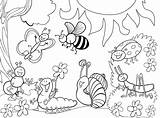 Coloring Pages Bug Garden Ladybug Butterfly Insect Spring Color Printable Print Choose Board Kids sketch template
