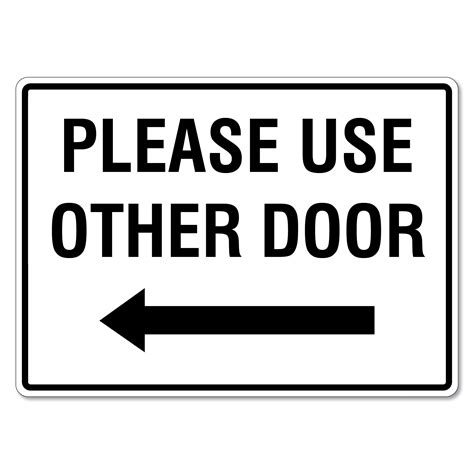 door left facing arrow sign  signmaker