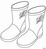Boots Coloring Bottes Dessin Imprimer Winter Une Enfants Paire Pour Rain sketch template
