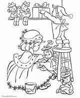 Coloring Christmas Pages Vintage Popular sketch template