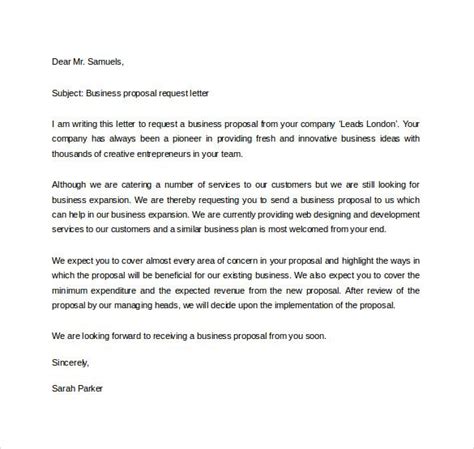 business proposal request letter business proposal letter proposal