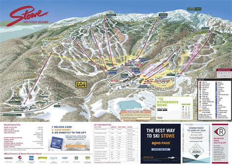 stowe mountain piste map plan  ski slopes  lifts onthesnow