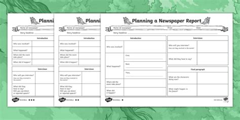 newspaper reports ks planning differentiated worksheets