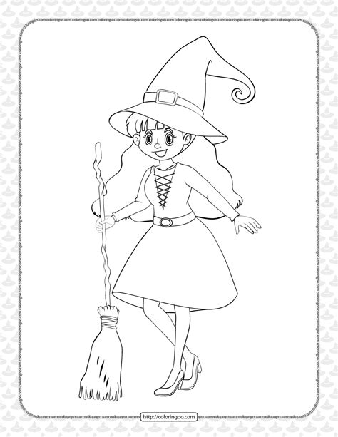 printable witch coloring page  kids