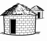 Mud House Adobe Hut Outline Bricks Huts Drawing Round Made Houses Homes Make African Clipart Brick Building Soil Carton Straw sketch template