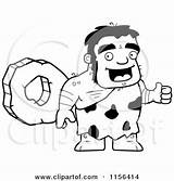 Caveman Wheel Rock Clipart Stalky Standing Character Cartoon Outlined Coloring Vector Thoman Cory Illustration Royalty Regarding Notes sketch template