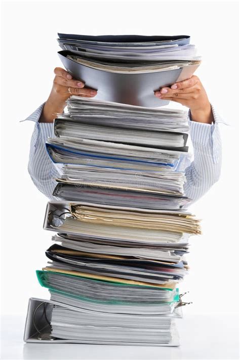 put paper  high pile paperwork stock photo image  stack