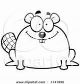 Beaver Clipart Chubby Smiling Cartoon Thoman Cory Outlined Coloring Vector sketch template
