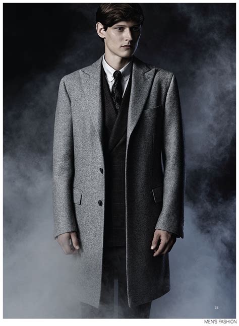 Adam Butcher Models Gray And Camel Hued Fall Styles For Men