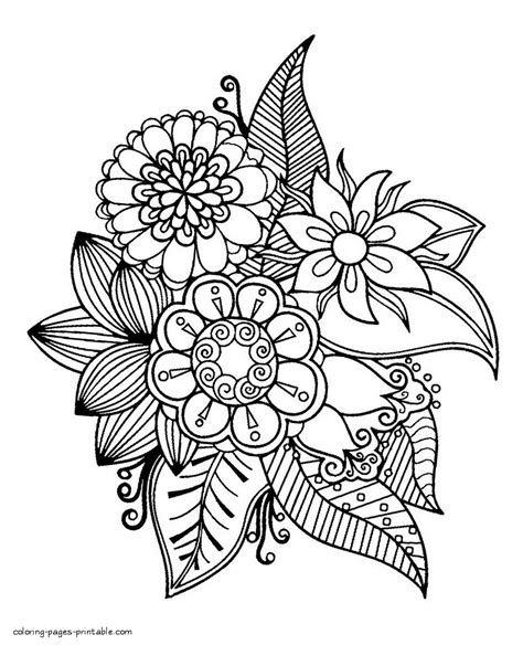 summer flowers coloring page  adults coloring pages printablecom