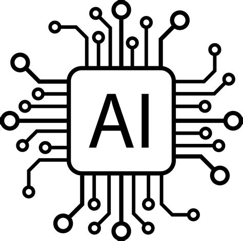 artificial intelligence ai processor chip vector icon symbol