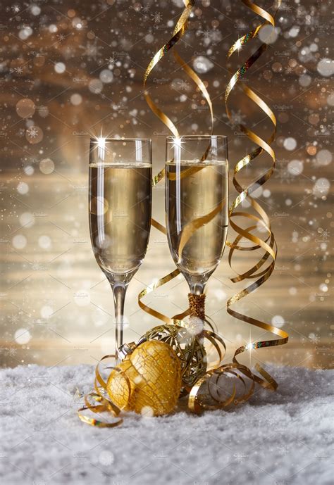 champagne glasses stock photo  champagne  bauble food
